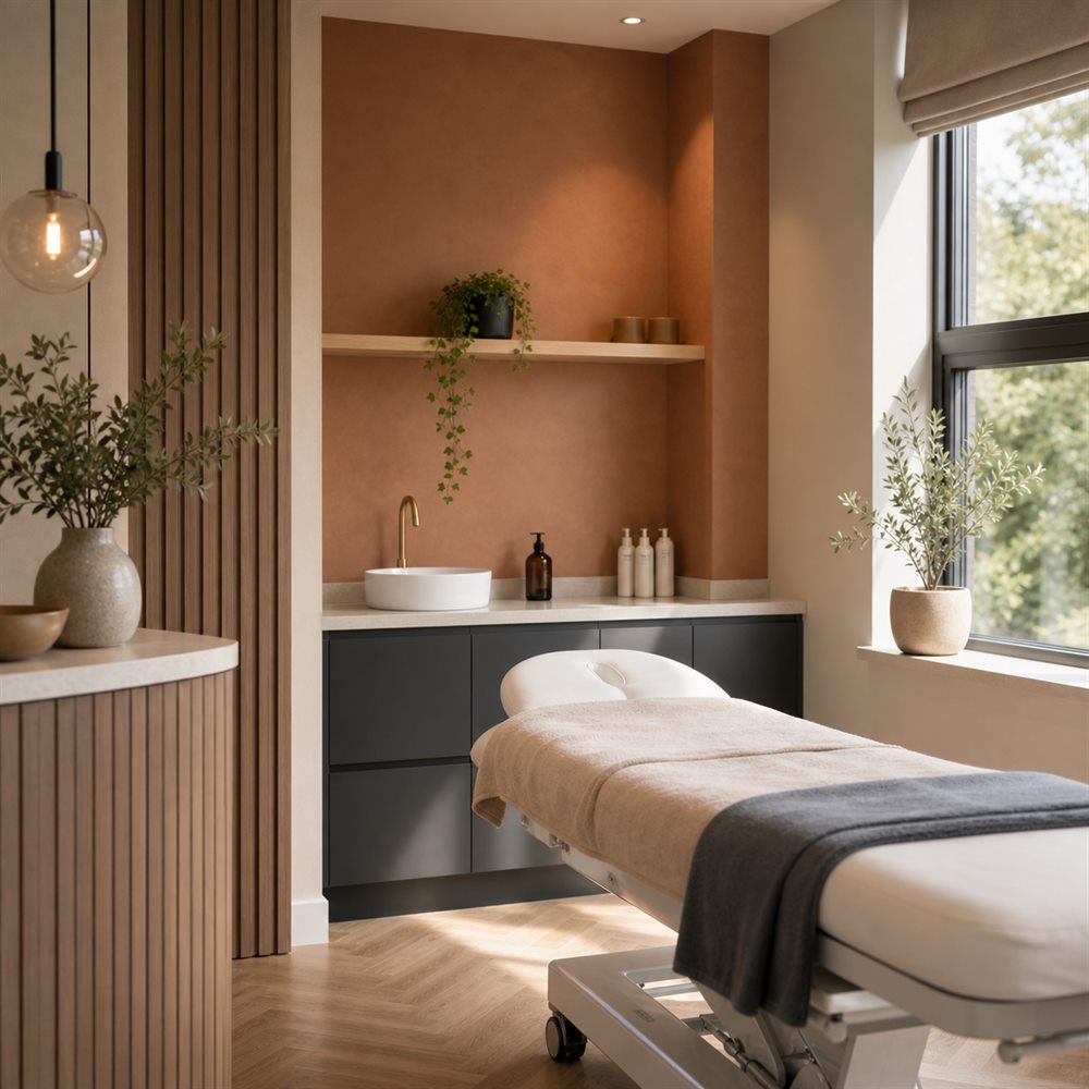 Warm modern clinic interior